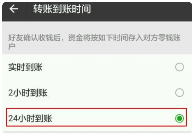 博望苹果手机维修分享iPhone微信转账24小时到账设置方法 